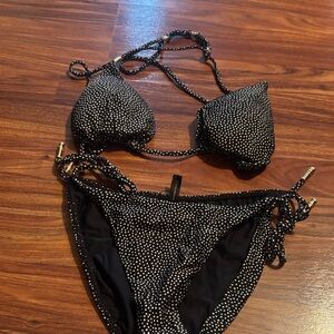 Vix Black and White Dotted Bikini